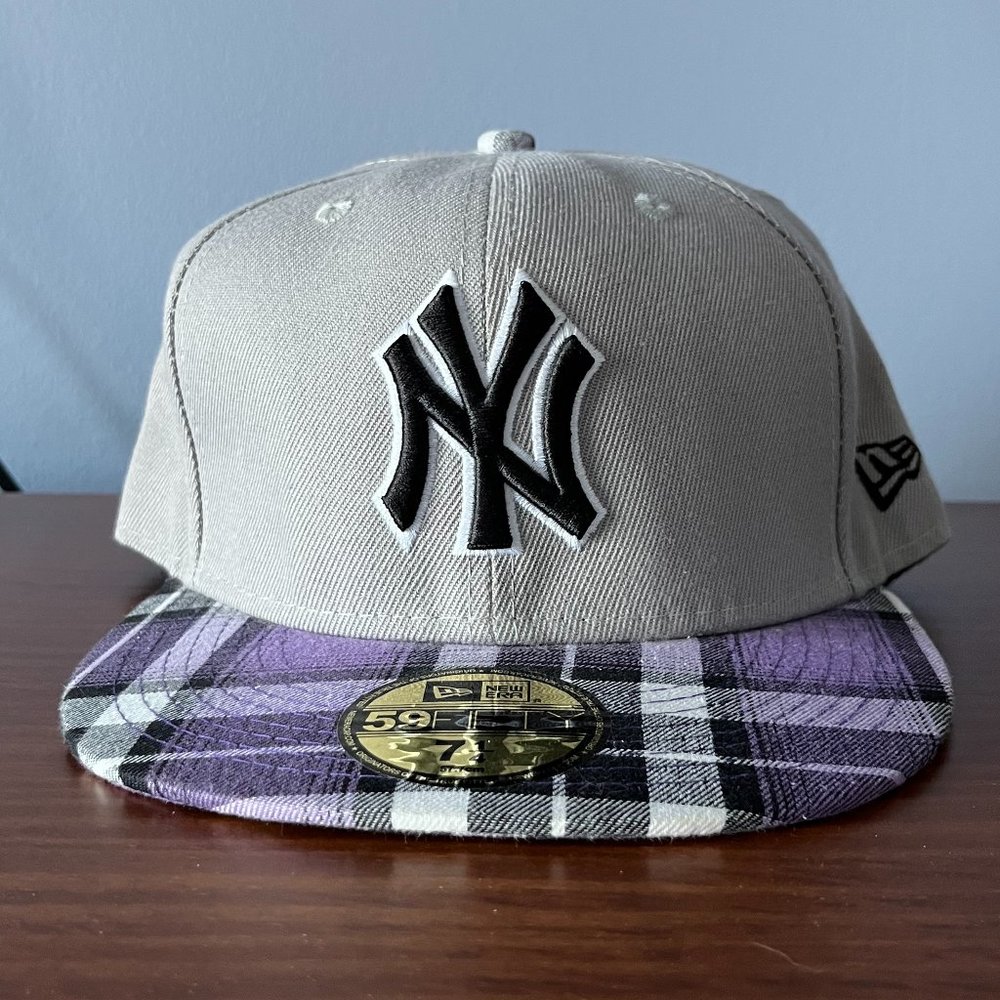NY Yankees Baseball Hat Plaid - New Era MLB - Authentic Hat 59Fifty